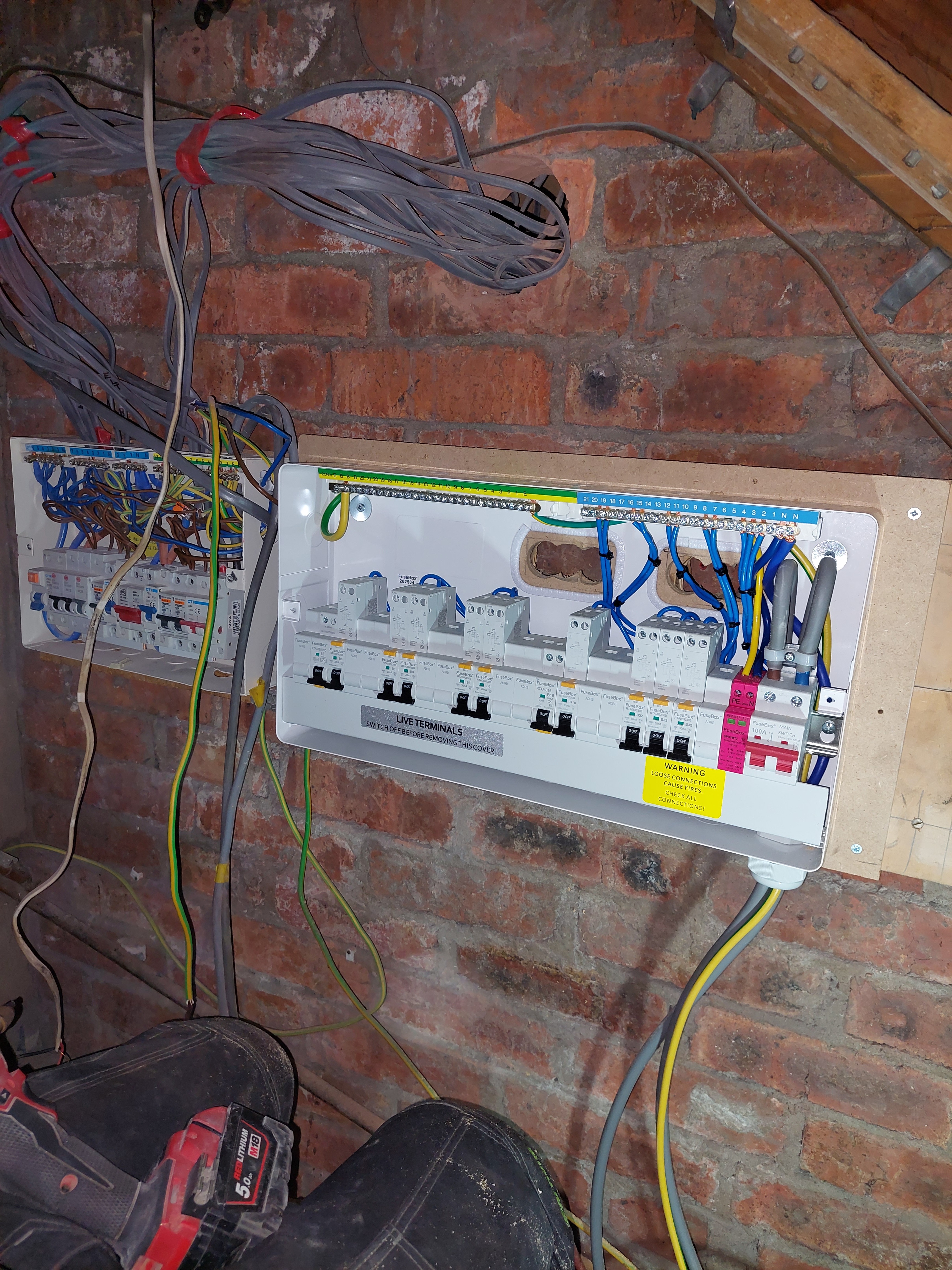 Consumer unit installation in progress